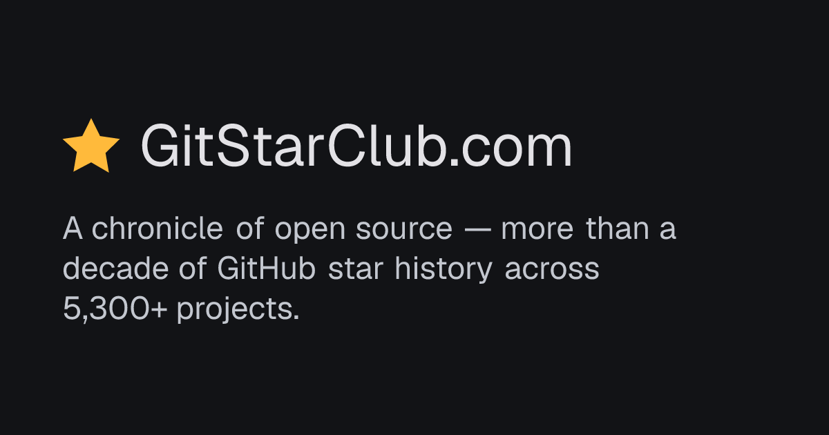 Open Source Pulse & GitHub Star History · GitStarClub